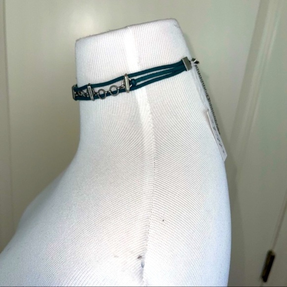 Ettika REVOLVE Teal Suede Leather Choker Pewter Accents - Picture 9 of 10
